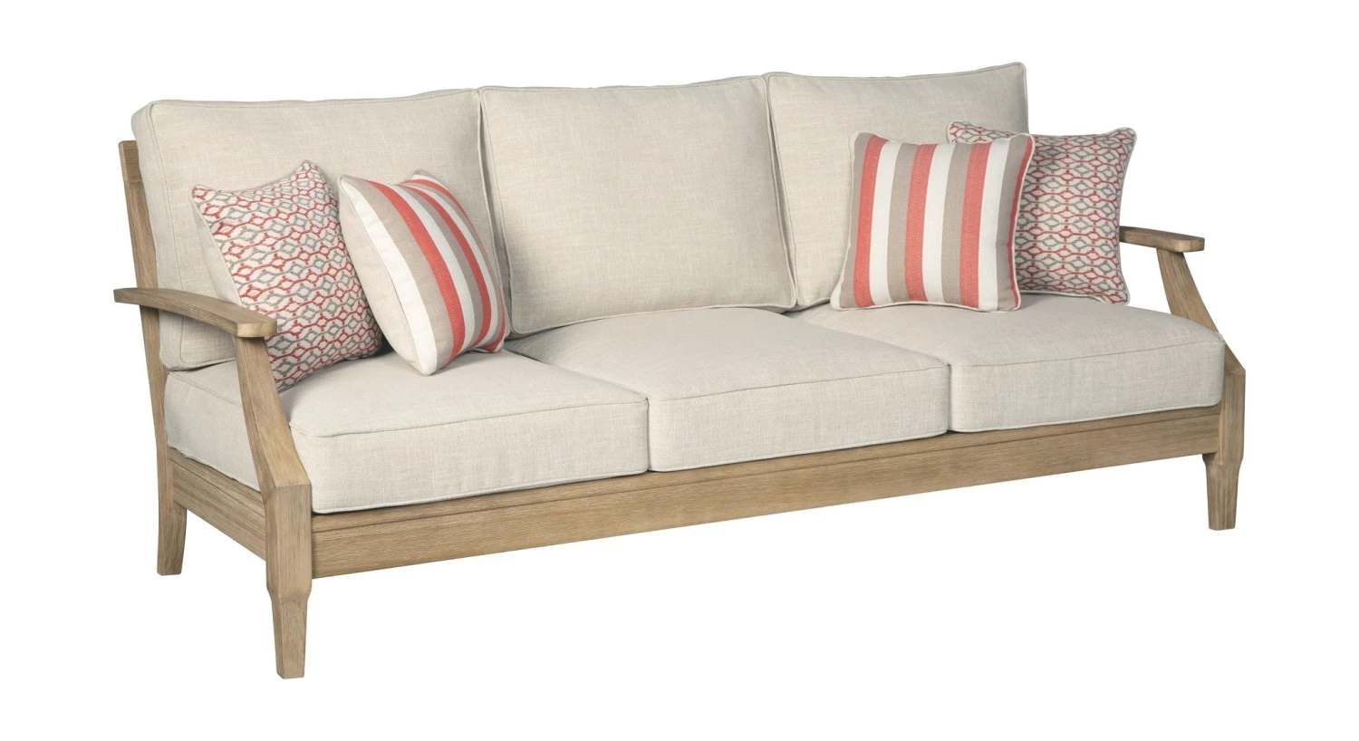Ashley Living Room Clare View Beige Sofa With Cushion 1 Ashley Living Room Clare View Beige Sofa With Cushion