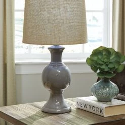 Ashley Magdalia- Gray Ceramic Table Lamp (1/CN)