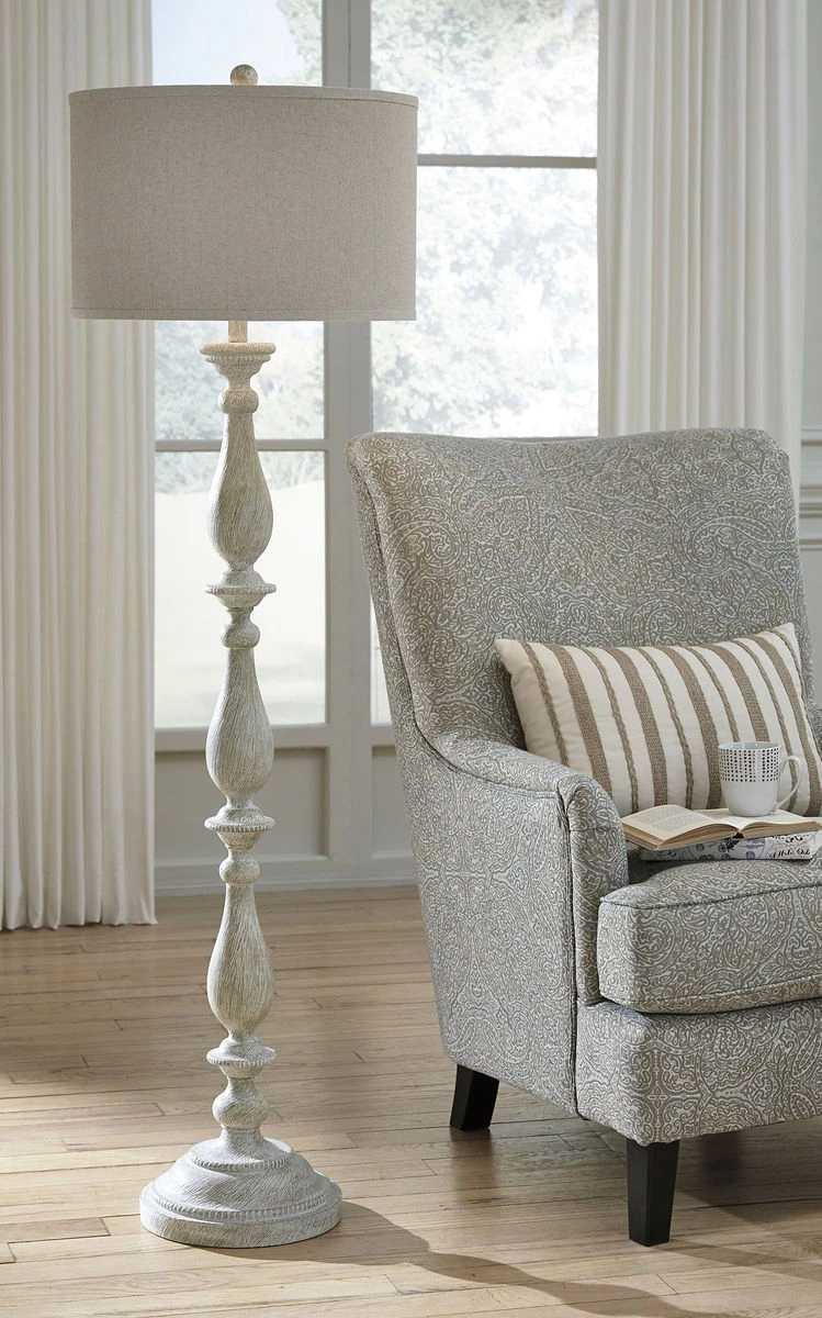 Ashley Bernadate Whitewash Poly Floor Lamp (1/CN) Accents 1 Ashley Bernadate Whitewash Poly Floor Lamp (1/CN) Accents