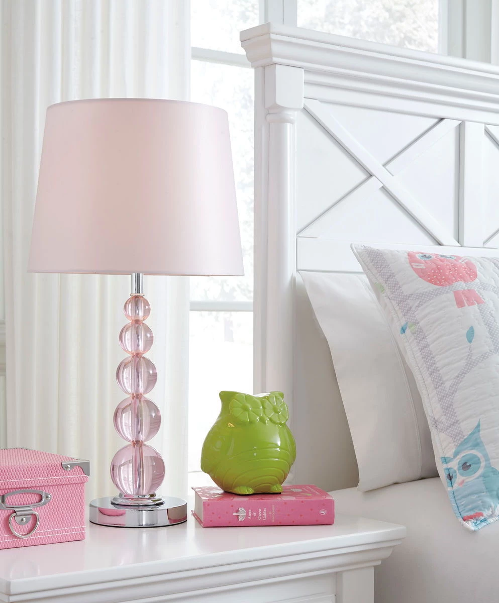 Ashley Accents Letty Pink Crystal Table Lamp (1/CN) 1 Ashley Accents Letty Pink Crystal Table Lamp (1/CN)