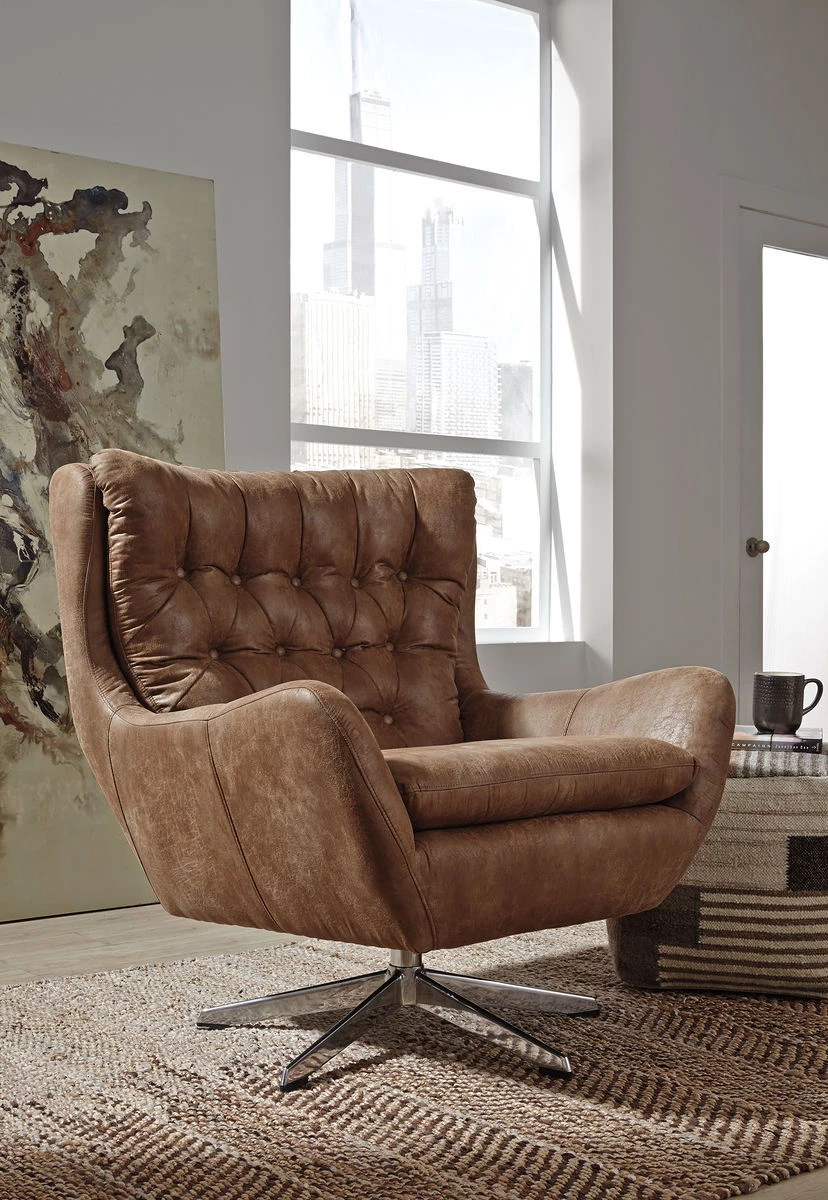Ashley Velburg- Brown Accent Chair Chairs 1 Ashley Velburg- Brown Accent Chair Chairs