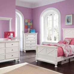 Ashley Bedroom Kaslyn - White Full Bed W/Dresser, Mirror & Nightstand