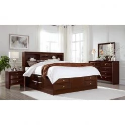 Global Linda - New Merlot Full Storage Bed Bedroom