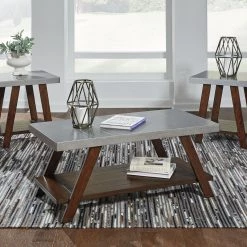 Ashley Bellenteen - Brown/Silver - Occasional Table Set (3/CN) Living Room